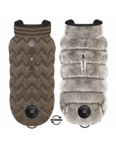 LEOPOLD DOWN JACKET MILK & PEPPER PIUMINO REVERSIBILE