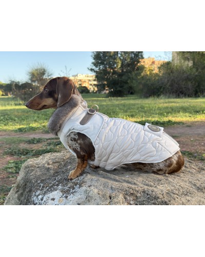 Agatha Harness Down Jacket Milk & Pepper Piumino collo removibile